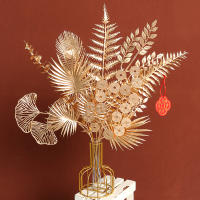 2/5Pcs Decoración De Flores Artificiales Doradas Para Decorar Habitaciones En Casa Año Nuevo Y Navidad Falsas Plantas Ornamento Para Fiesta De Año Nuevo 2023 - details 3