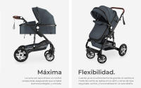 Tectake - Cochecito combinado MATS, plegable, arnés de 5 puntos, Cochecito combinado plegable con capota plegable para niños pequeños de 0 a 36 meses, 2 en 1-uso como cochecito con capazo extraíble o como silla de paseo con asiento deportivo - details 1