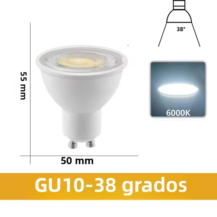 10PCS Lámpara De Foco LED GU10 120V-230V Brillante Y Sin Parpadeos Luz Cálida 3W-8W Puede Reemplazar Lámparas Halógenas De 20W 50W - 1