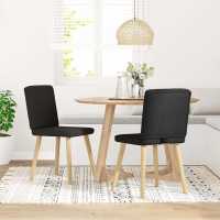 vidaXL Sillas de comedor 2 uds tela en color Gris nube/Crema/Lino y más | cómodas modernas ergonómicas para comedor cocina salón hogar - details 7