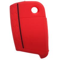 Banner - Funda silicona mando llave del coche 3 botones compatible con VW rojo negro