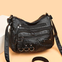 Bolso De Hombro Y Cruzado De Cuero PU Vintage Para Mujer De Alta Calidad Con Multípodos Diseño De Lujo Bolso De Mujer - details 2