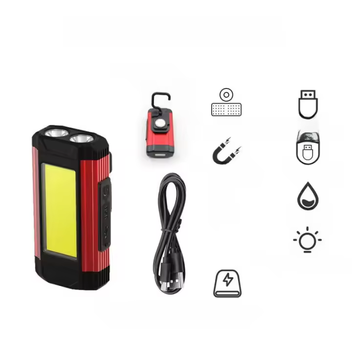 Linterna L recargable superbrillante, luz magnética portátil, resistente al agua para reparación mping y r con soportes - 1
