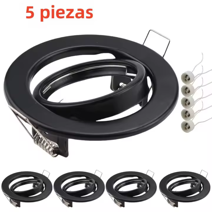 5pcs Lámpara LED De Fijación Recubierta Redonda Para Sala De Estar Comedor Estudio Dormitorio Con Base GU10 Luz Spot Montada - 1