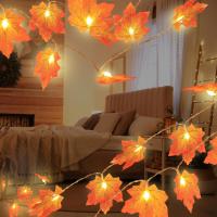 Guirnalda de luces de hoja de Arce, 4,5 M 30 LED Decoracion Hojas de Arce,Guirnalda de Luces para Decoracion Halloween,Luces Halloween Decoracion para Fiesta,Navidad, Acción de Gracias - details 1
