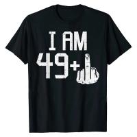 Camiseta De Algodón Para Hombre Con Diseño Gráfico De Dedo Medio Divertido Para Cumpleaños De 50 Años Estilo Casual Sin Capucha Cuello Redondo - details 1