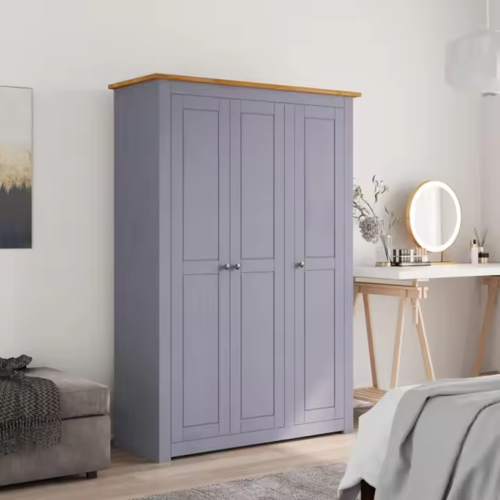 vidaXL Armario 3 puertas madera pino Panamá Range gris 118x50x171,5cm - 1