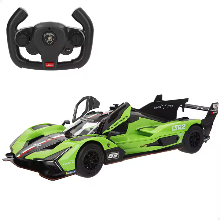 Rastar coche teledirigido Lamborghini SC63 LMDh 1:14 con radio control multifunción , luces y puertas que se abren para niños +6 años - 1