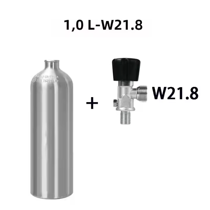 Botella De Aluminio Para Agua De Acuario Con CO2 1L Tanque De Hierba De Agua Y Oxígeno Para Tanque De Peces Material De Aluminio - 1