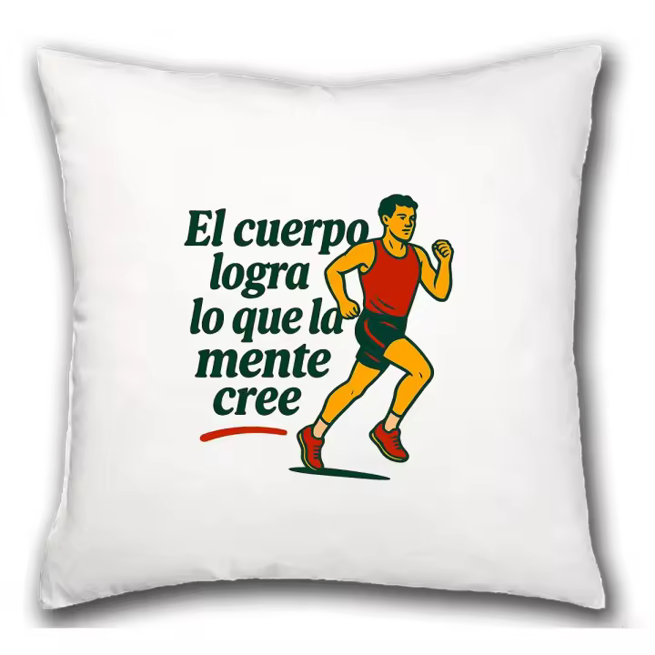 MERCHANDMANIA Cojín frase motivadora gimnasio cuerpo mente logro esfuerzo hogar comodo cussion - 1