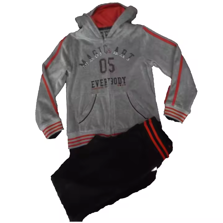 Chándal  niña  Terciopelo Losan Creem  , Gris Negro  , 8 años , 10 años , 128  140 , Invierno , cuello con capucha - 1
