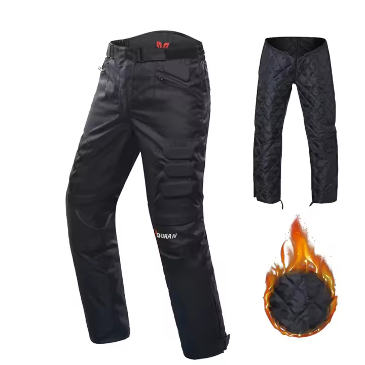 Pantalones De Motocicleta Con Llenado Térmico Resistente a Caídas Para Viajes En Frío Con Protección De Rodilla Removible Unisex - 1