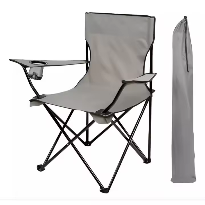 Silla Plegable para Camping, Pesca y Playa Portátil con Reposabrazos Portavasos y Bolsa de Transporte Resistente y Cómoda 50x50x80cm - 1
