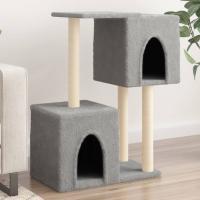 vidaXL Rascador para Gatos con Postes de Sisal Árbol Torre Gatitos Color Crema,  Gris claro,  Gris oscuro y mas - details 1