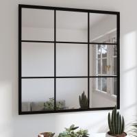 vidaXL Espejo de Pared Metal Negro Tocador Maquillaje Colgante Baño Dimensiones 40 x 40 cm,  20 x 50 cm,  60 x 40 cm y mas - details 4