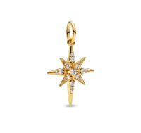 Pandora Charm de estrella brillante de los deseos, diseño dorado de tres capas - details 0