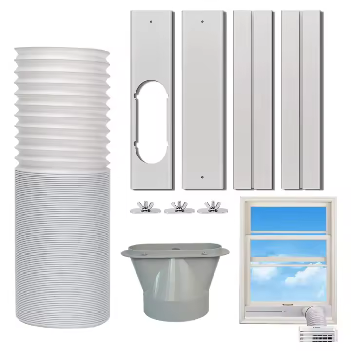 Kit De Ventilación Para Aire Acondicionado Universal Con Conector Ajustable Y Sellador De Ventana Tubo De Extensión De Ventilación De Aire Acondicionado VKTECH PVC Moderno - 1