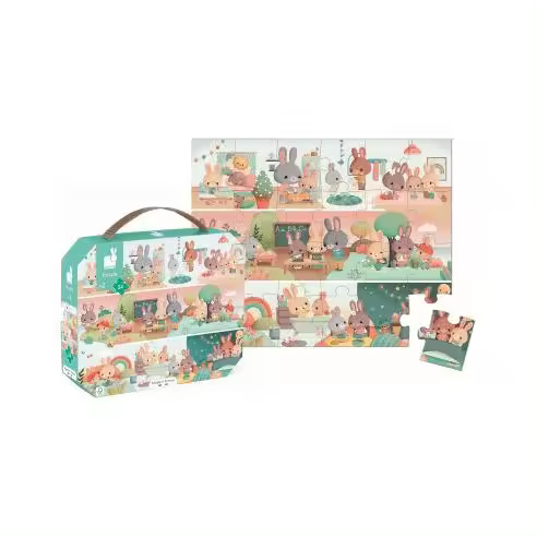 Puzzle Infantil - Un Día 24 Piezas - Juego Educativo de motricidad - Janod 02601 JU02601 JANOD - 1