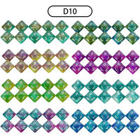 D10 Juegos De Dados Rol DND Colores Mixtos Efecto De Brillo Estilo De Fuente Retro Único Accesorios Para Juegos De Mesa RPG - details 2
