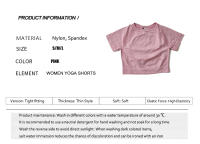 Camiseta De Yoga Sin Costuras Para Mujer Top Corto De Manga Fitness Ropa Deportiva Para Gimnasio Correr Sportswear Polyester Nylon Spandex - details 1