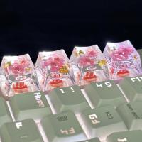 4pcs/set Teclas De Resina Transparencia DIY Flores Personalidad Accesorios Para Teclado Y Ratónkk-Cokio - details 2