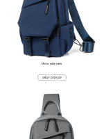 Bolsa De Pecho Casual Impermeable De Negocios Oxford Unisex Gran Capacidad Estilo Casual Decoración Sin Nada Cierre De Cremallera - details 18