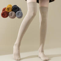 Medias Largas De Invierno Para Mujer Calientes Y Gruesas Medias Altas Terciadas Moda JK Lolita Colores Sólidos Talla Única - details 23