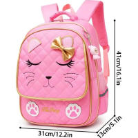 Mochipa de Escuela primary para Niñas-ZP-Mochila-Pink-Nylon impermeable y duradero - details 1