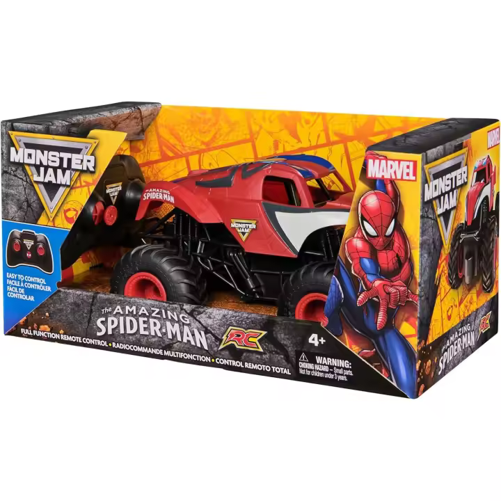 Monster Jam Marvel The Amazing Spider-Man RC Monster Truck Escala 1:24 Juguetes para niños y niñas a Partir de 4 años (Spin Master 6073723) - 1