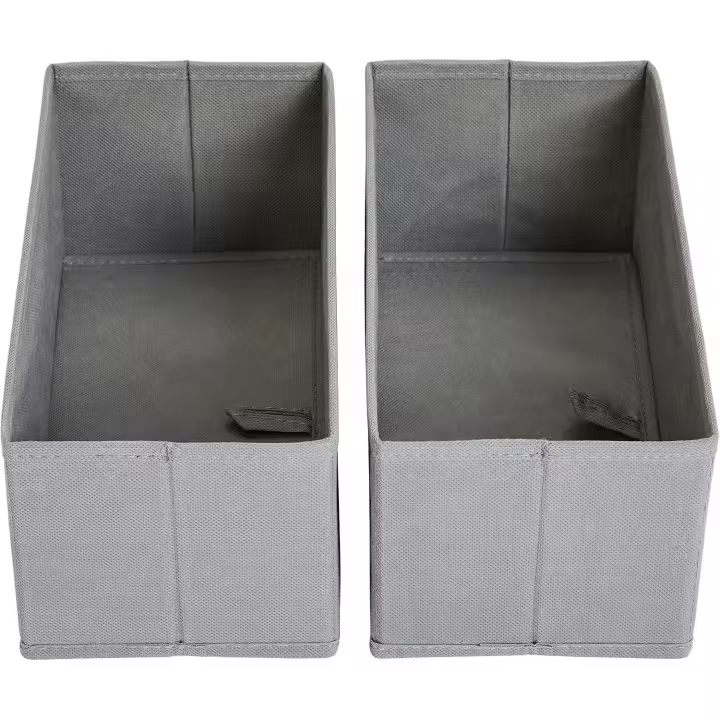 Organizadores/divisores de caja de ropa de mesa para armario, dormitorio o cocina, juego de 6, color Gris - 1