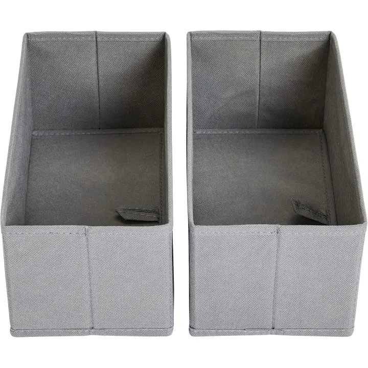 Organizadores/divisores de caja de ropa de mesa para armario, dormitorio o cocina, juego de 6, color Gris - 1