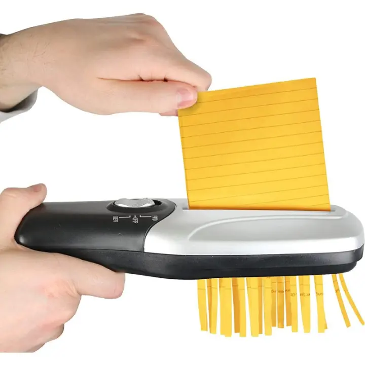 Destructor de Documentos Eléctricos-Portátil/Compacta-Destructor de Papel-Corte rápido-Alimentación: Bathería/USB-26x8 CM - 1