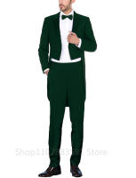 Traje Formal Azul Para Hombre 2024 Con Chaqueta Y Pantalones Doble Botón Estilo Casuál Para Boda Y Ocasiones Elegantes - details 12