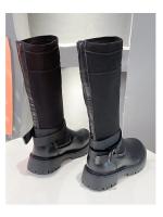Botas Largas Para Mujer Nuevas De Lana Elásticas Botas Retro Con Suela Gruesa Botas De Rodilla Elegantes Zapatos Para Mujer - details 12