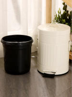 Cesta De Basura Redonda 5L Pedal Silencioso Estilo Romano Decoración De Habitación Caja De Limpieza Familiar Ecológica Metálica - details 5