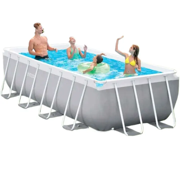 Piscina rectangular desmontable Prism Frame Intex 6836L con depuradora+escalera gris 400x200 cm - 1