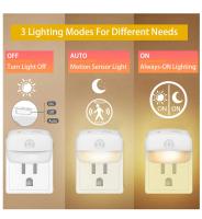 Lámpara Nocturna LED De 3 Colores Con Sensor De Movimiento EU US Plug in PIR Inducción Infrarroja Para Dormitorio Pasillo Escaleras Cocina - details 6