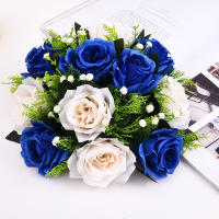Bola De Flores Artificiales 1PC Base De Plástico Verde Tela De Seda Para Centros De Mesa De Bodas Decoraciones De Fiesta - details 12