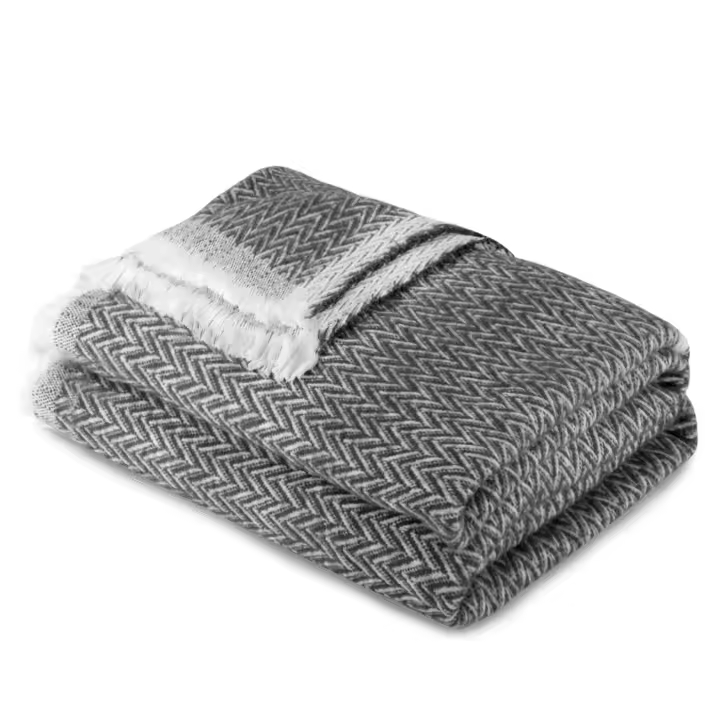 YUNIK HOME- Manta de Algodón Espiga Decorativa Suave, Cuatro Estaciones . Colcha Multiusos para Sofá, Cama, Cubre Sofá - 1