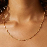 Collar De Acero Inoxidable Plateado En Oro Para Mujer Estilo Simple Cadena Clavícula Joyería Femenina Exquisita Adorno Metálico - details 3
