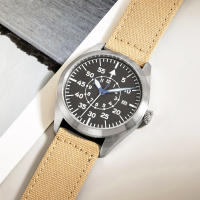 Reloj Mécanico De Piel De Algodón Khaki Flieger Aviator Pilot Acero Inoxidable Movimiento Automático Arrow Watches De Estilo Casual Para Hombres Resistente Al Agua Cristal De Zafiro Japonés - details 4