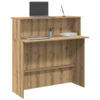 vidaXL Mostrador de recepción 100x50x103,5 cm en color Roble ahumado/Roble artisan/Roble Sonoma y más - details 1