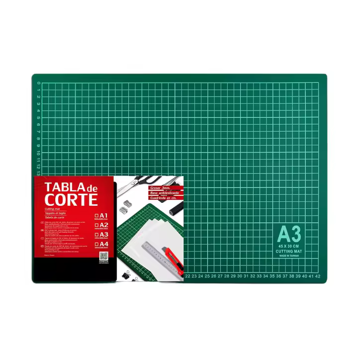 Tabla de Corte A1 A2 A3 A4 Doble Cara Plancha de Corte 3mm para Costura y Manualidades Base de Corte para Patchwork Cutting Mat Color Verde* - 1