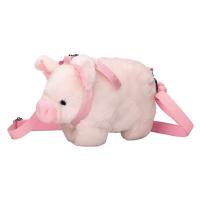 Bolso De Hombro Para Mujer Kawaii Rosa Con Cerdo De Peluche Suave Tote Con Cremallera Y Lazo Lindo Bolsa De Mano Para Estudiantes Y Niños - details 2