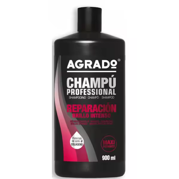 AGRADO Champú Profesional Reparación Brillo Intenso 900ML     【ROUA】 - 1