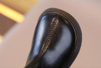 Botas De Moda Para Niños 2024 Calzado Invernal Cálido Para Niñas Y Niños Cuero PU Impermeable Casual De Alta Calidad Retro - details 9