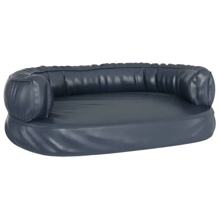 vidaXL Cama para Perros de Espuma Cuero Sintético 60x42 cm Colchón Color Azul oscuro,  Marrón,  Negro y mas - 1