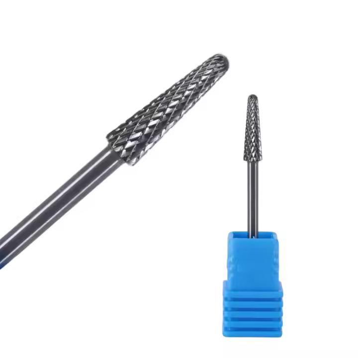 HYTOOS Broca De Carburo En Forma De Cono Para Limpiar Cutículas Y Eliminar Base De Gel Accesorio Para Manicura Eléctrica 3/32 - 1