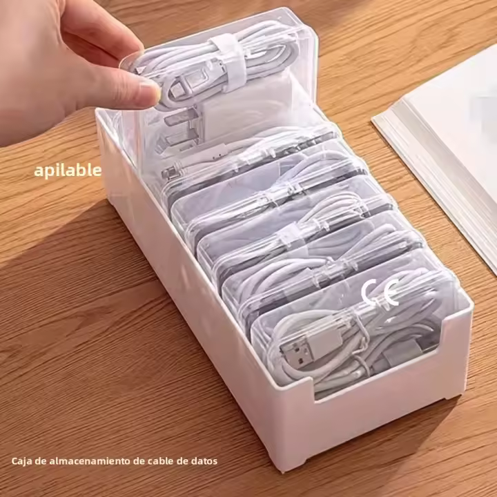Organizador De Cables Con Almacenamiento Para Joyería Y Carga 1Set Bolsa De Almacenamiento Para Mesas Incluye Cable De Datos - 1