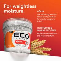 Gel Profesional de Peinado ECO STYLE, "Krystal", para todo tipo de cabello, Sugeción Máxima, sin alcohol, con Proteina de trigo hidrolizada y zumo de Aloe Vera, a Base de Agua, NO DEA/TEA, SIN PARABENOS , SIN SULFATOS, producto vegano, Capacidad: 473ml - details 2